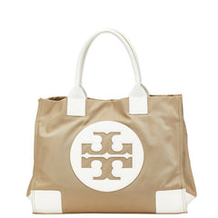 トリーバーチ トートバッグ ショルダーバッグ ベージュ ホワイト ナイロン レザー レディース Tory Burch 【中古】