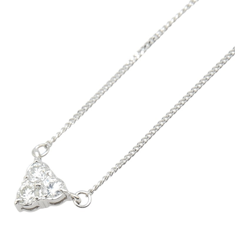 Pt850 プラチナ ダイヤ0.30ct トライアングル 三角形 ペンダントネックレス レディース 【中古】