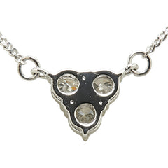 Pt850 プラチナ ダイヤ0.30ct トライアングル 三角形 ペンダントネックレス レディース 【中古】