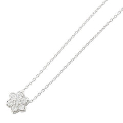 K18WG ホワイトゴールド ダイヤ0.30ct フラワー 花 モチーフ ペンダントネックレス レディース 【中古】