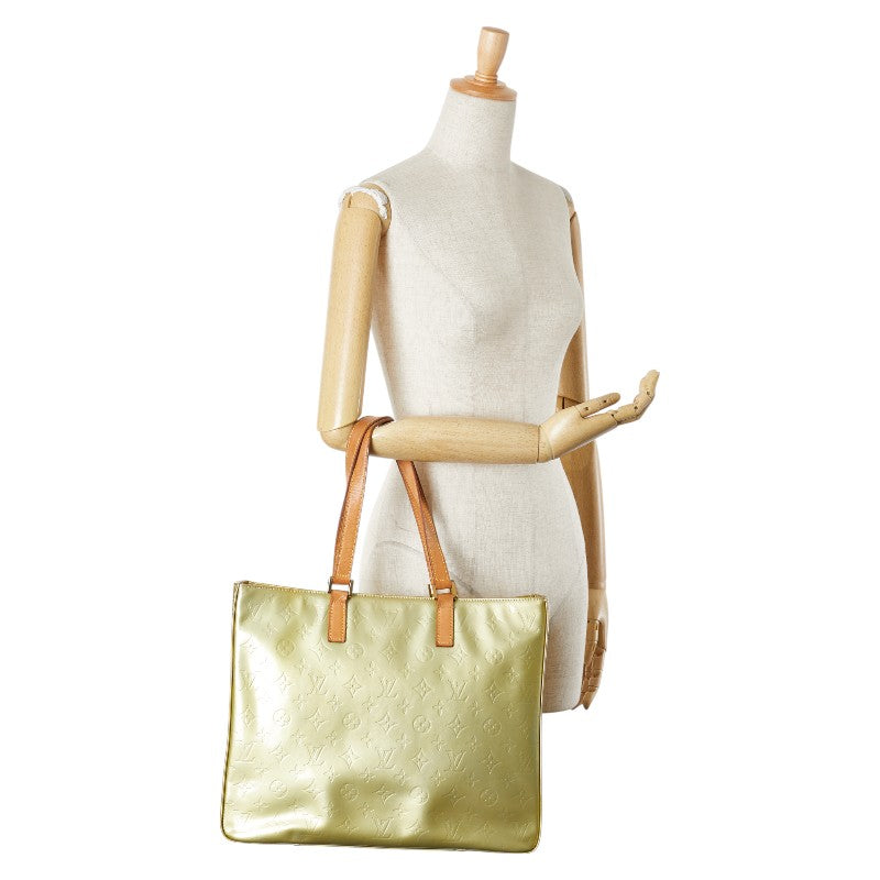 ルイ ヴィトン モノグラム ヴェルニ コロンバス トートバッグ M91028 グリ グリーン パテントレザー レディース LOUIS VUITTON 【中古】