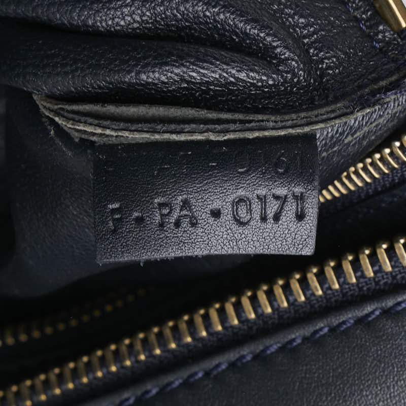 セリーヌ ラゲージ ミニ ショッパー ハンドバッグ トートバッグ ベージュ ネイビー系 スウェード レザー レディース CELINE 【中古】