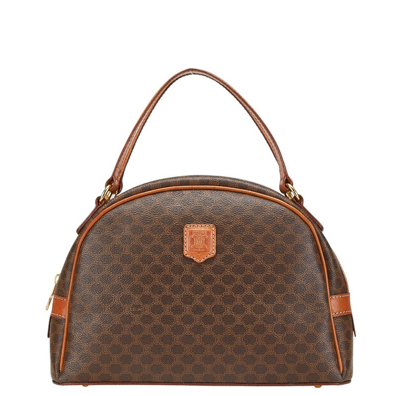 セリーヌ マカダム ハンドバッグ ブラウン PVC レザー レディース CELINE 【中古】