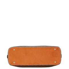 セリーヌ マカダム ハンドバッグ ブラウン PVC レザー レディース CELINE 【中古】