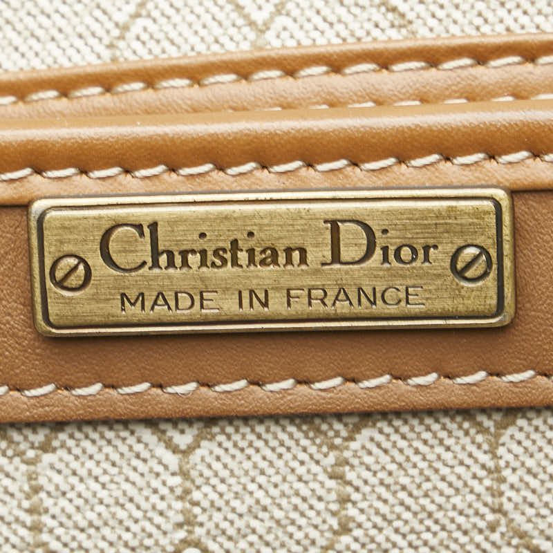 ディオール ハニカム クラッチバッグ セカンドバッグ ベージュ ブラウン PVC レザー レディース Dior 【中古】