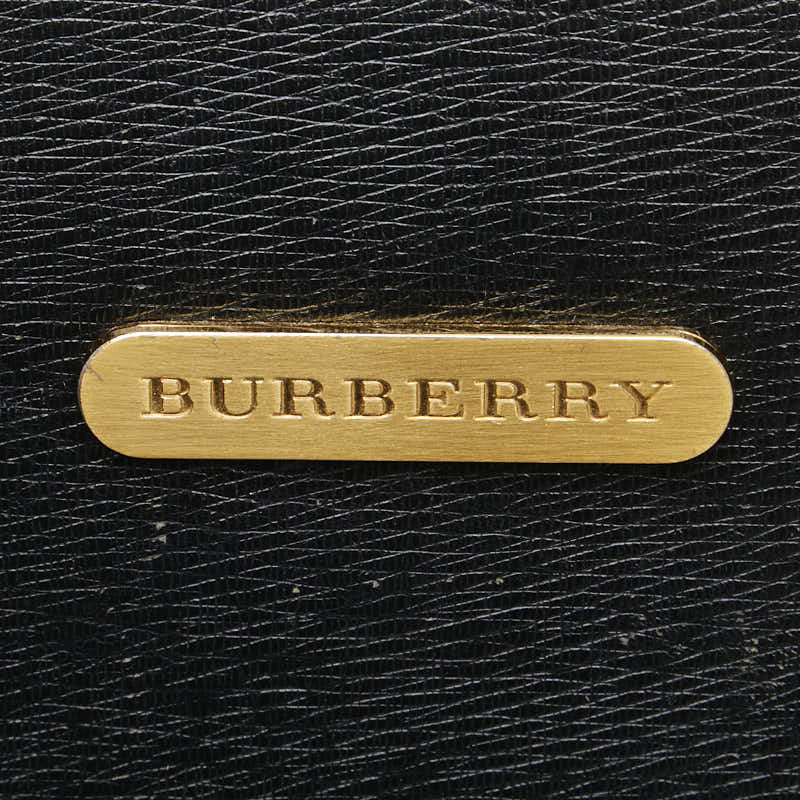 バーバリー ノバチェック シャドーホース ハンドバッグ ブラック レザー レディース BURBERRY 【中古】