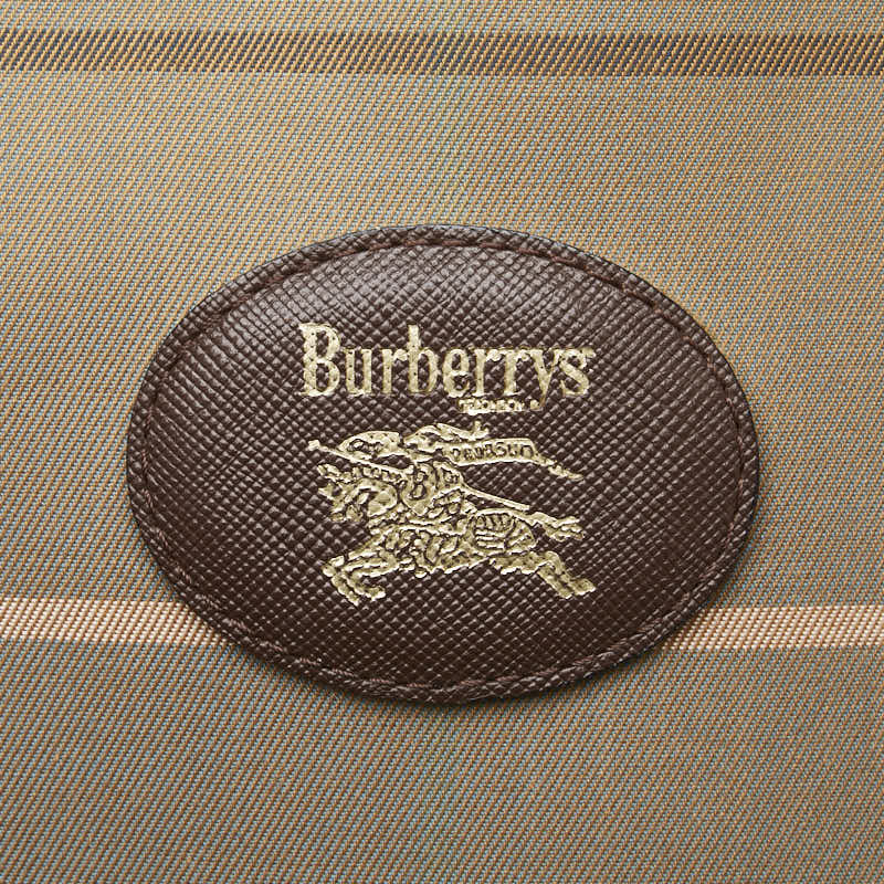 バーバリー チェック トートバッグ ハンドバッグ カーキ マルチカラー キャンバス レザー レディース BURBERRY 【中古】