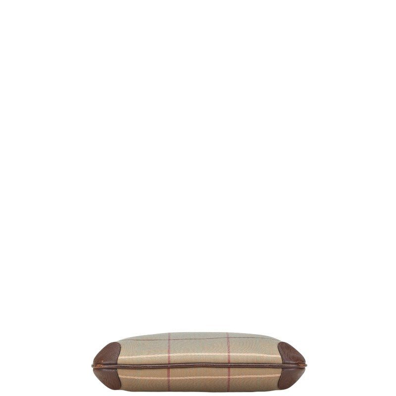 バーバリー チェック トートバッグ ハンドバッグ カーキ マルチカラー キャンバス レザー レディース BURBERRY 【中古】