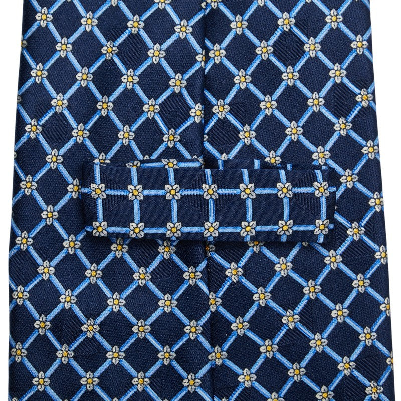 バーバリー 花柄 ネクタイ ネイビー マルチカラー シルク メンズ BURBERRY 【中古】
