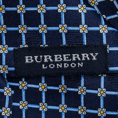 バーバリー 花柄 ネクタイ ネイビー マルチカラー シルク メンズ BURBERRY 【中古】