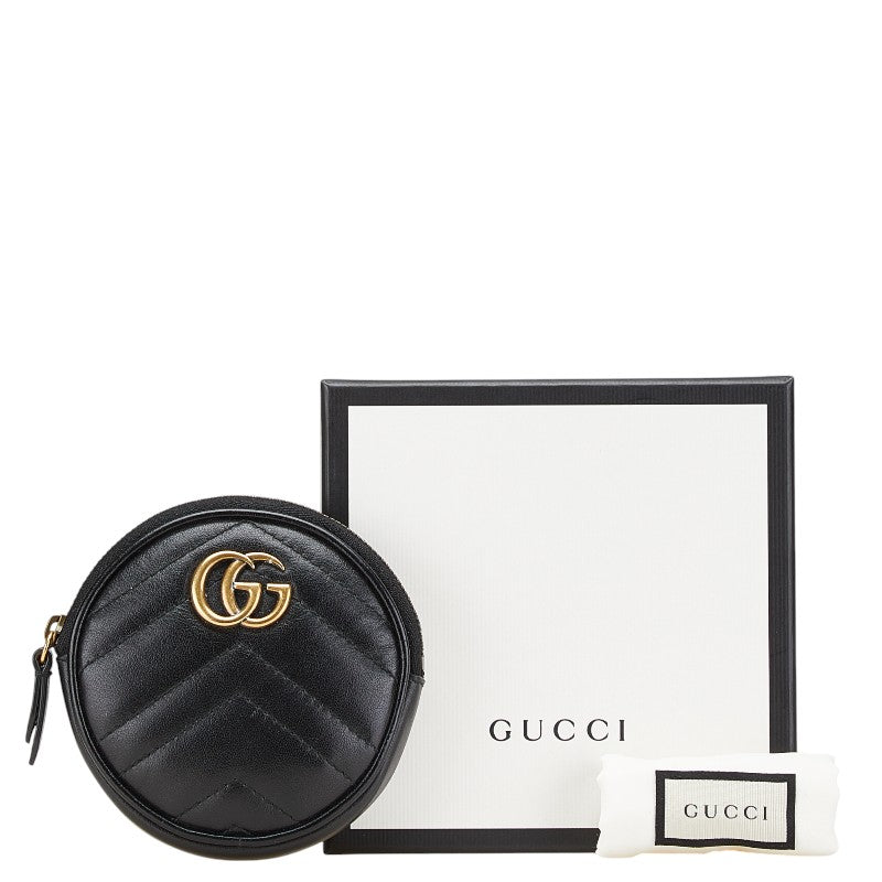 グッチ GGマーモント ハート コインケース 575160 ブラック レザー レディース GUCCI 【中古】