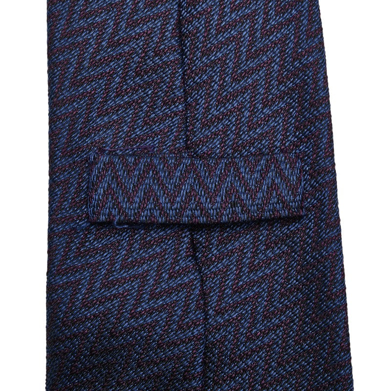 バーバリー シャドーホース ネクタイ ネイビー パープル シルク メンズ BURBERRY 【中古】