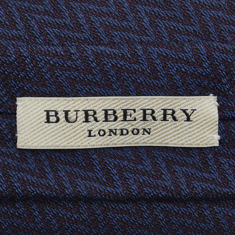 バーバリー シャドーホース ネクタイ ネイビー パープル シルク メンズ BURBERRY 【中古】
