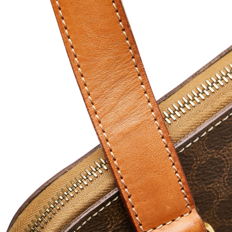 セリーヌ マカダム ハンドバッグ ショルダーバッグ 2WAY ブラウン PVC レザー レディース CELINE 【中古】