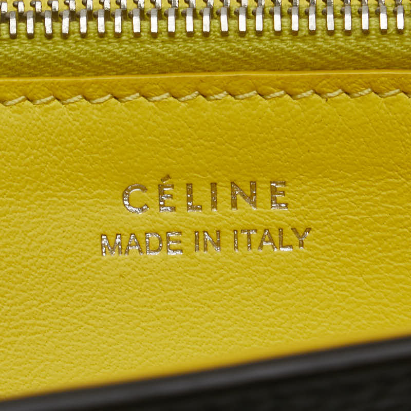セリーヌ ラージフラップ マルチクッション 長財布 ブラック レザー レディース CELINE 【中古】