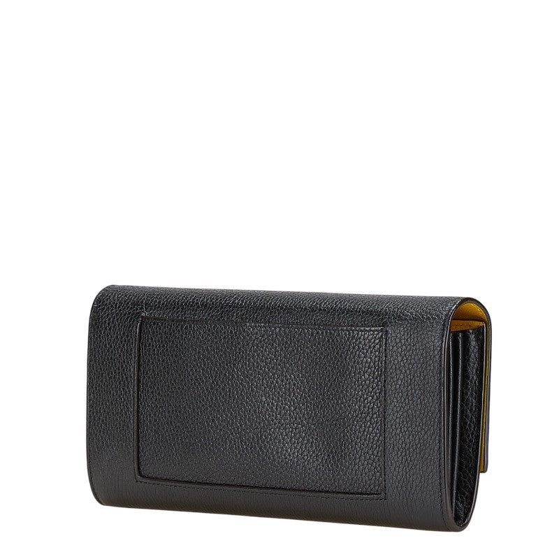 セリーヌ ラージフラップ マルチクッション 長財布 ブラック レザー レディース CELINE 【中古】