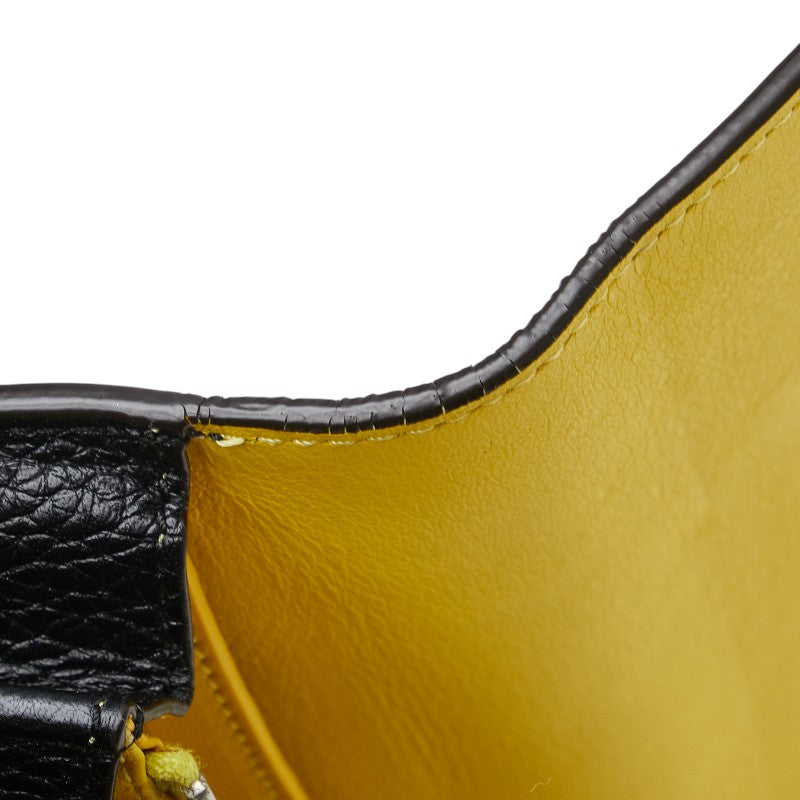 セリーヌ ラージフラップ マルチクッション 長財布 ブラック レザー レディース CELINE 【中古】