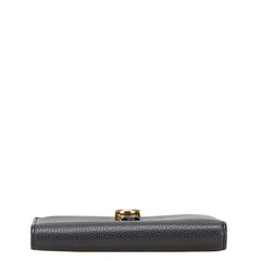バーバリー TBロゴ 二つ折り財布 ブラック レザー レディース BURBERRY 【中古】