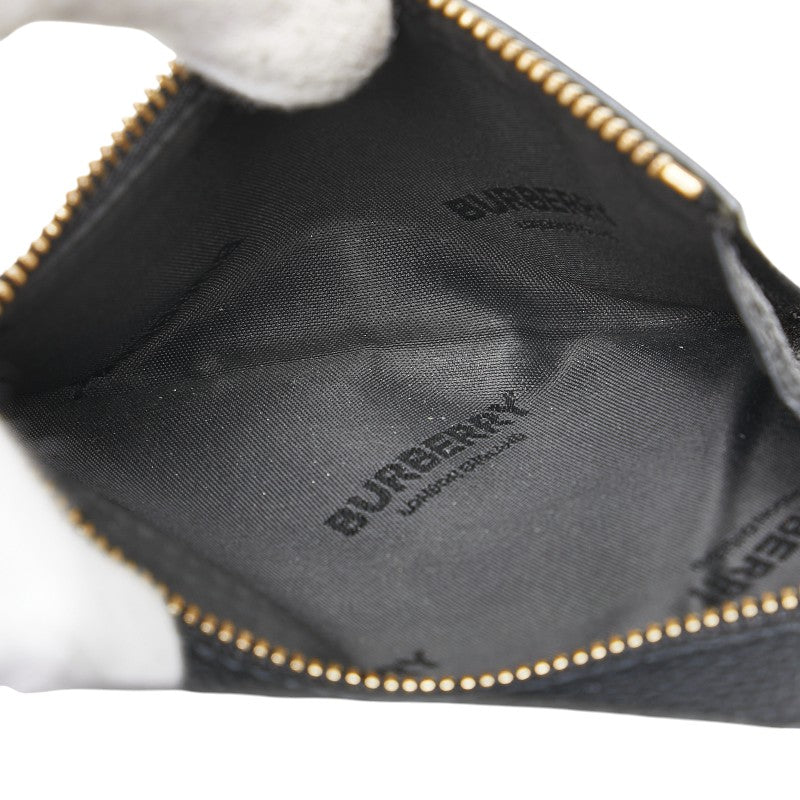 バーバリー TBロゴ 二つ折り財布 ブラック レザー レディース BURBERRY 【中古】