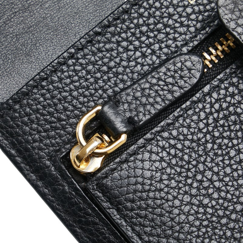 バーバリー TBロゴ 二つ折り財布 ブラック レザー レディース BURBERRY 【中古】