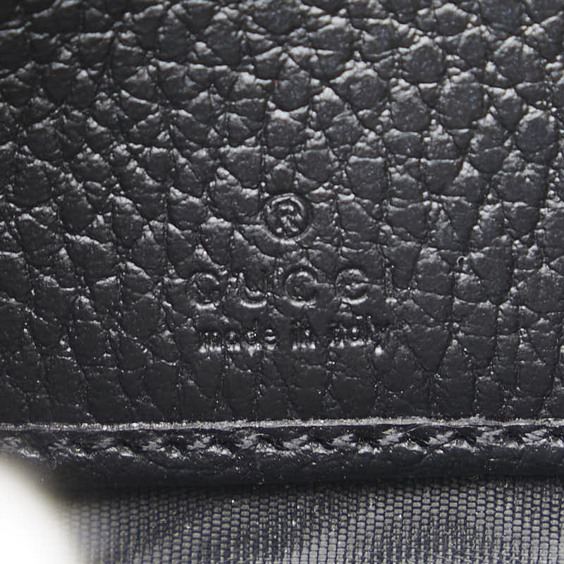 グッチ GGマーモント ラウンドファスナー 長財布 456117 ブラック レザー レディース GUCCI 【中古】