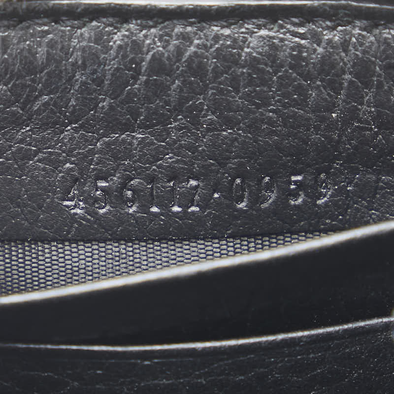 グッチ GGマーモント ラウンドファスナー 長財布 456117 ブラック レザー レディース GUCCI 【中古】