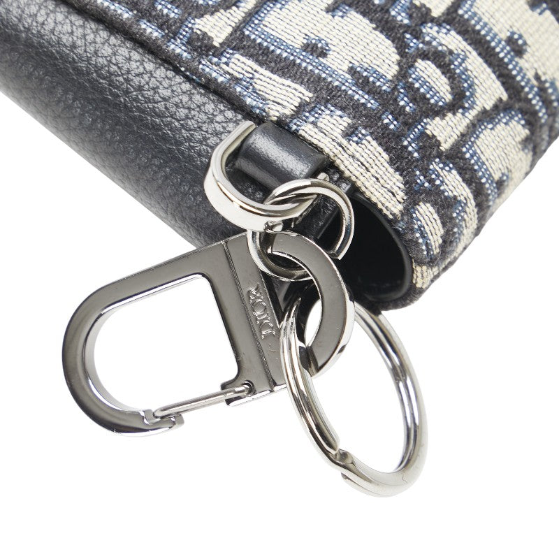 ディオール オブリーク メガネケース ブラック ベージュ ネイビー キャンバス レザー レディース Dior 【中古】