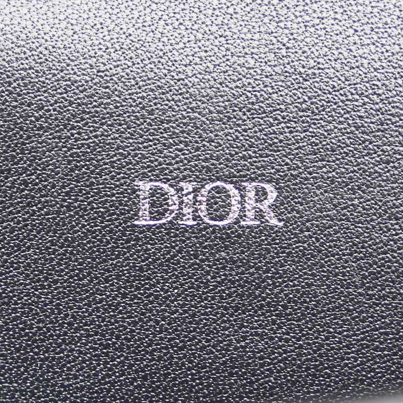 ディオール オブリーク メガネケース ブラック ベージュ ネイビー キャンバス レザー レディース Dior 【中古】