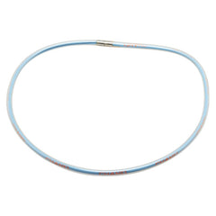 シャネル ロゴ チューブ ネックレス ライトブルー マルチカラー ビニール コットン レディース CHANEL 【中古】