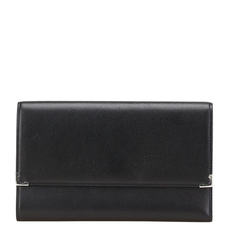 カルティエ 三つ折り財布 L3000599 ブラック レザー メンズ CARTIER 【中古】