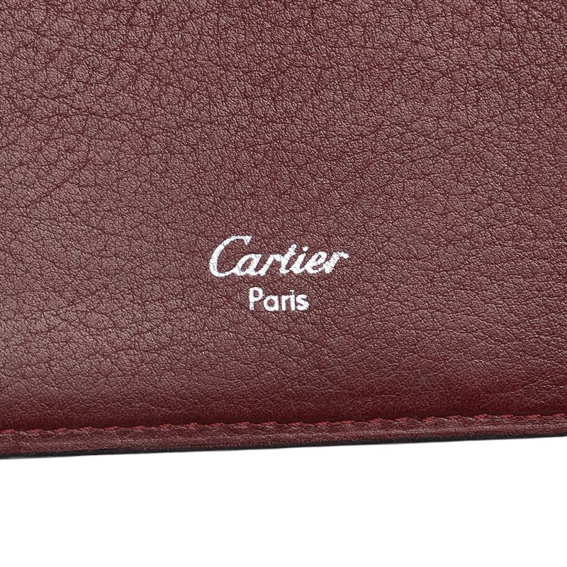 カルティエ 三つ折り財布 L3000599 ブラック レザー メンズ CARTIER 【中古】