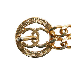 シャネル ココマーク ベルト ダブルチェーン ゴールド メッキ レディース CHANEL 【中古】