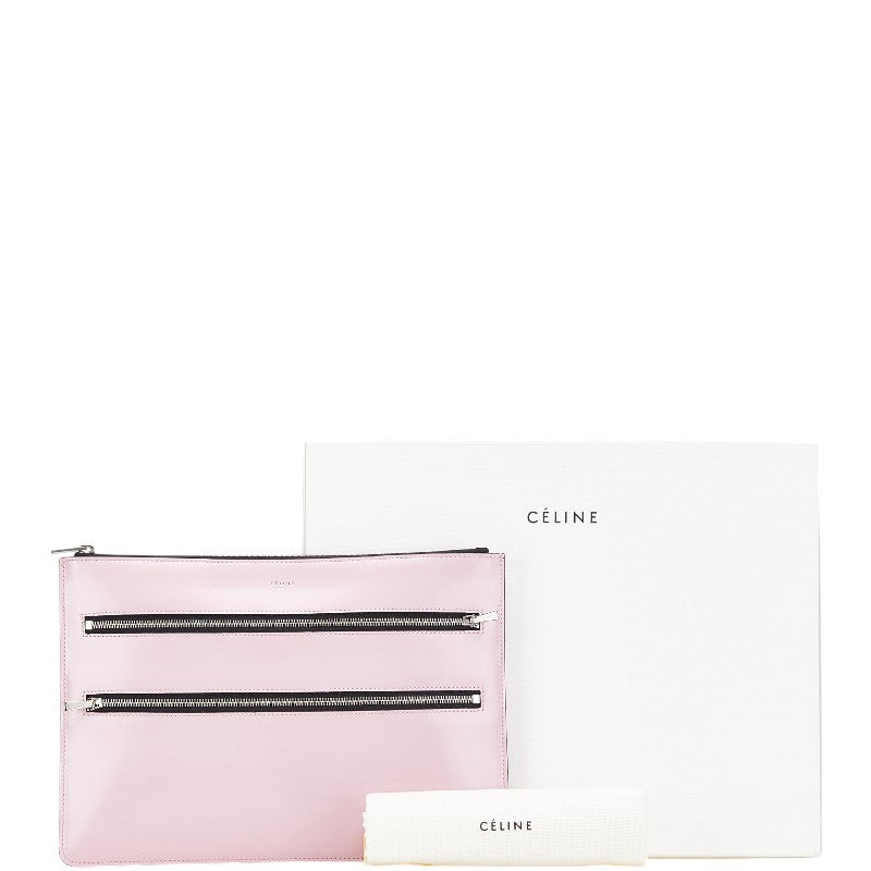 セリーヌ クラッチバッグ ピンク レザー レディース CELINE 【中古】