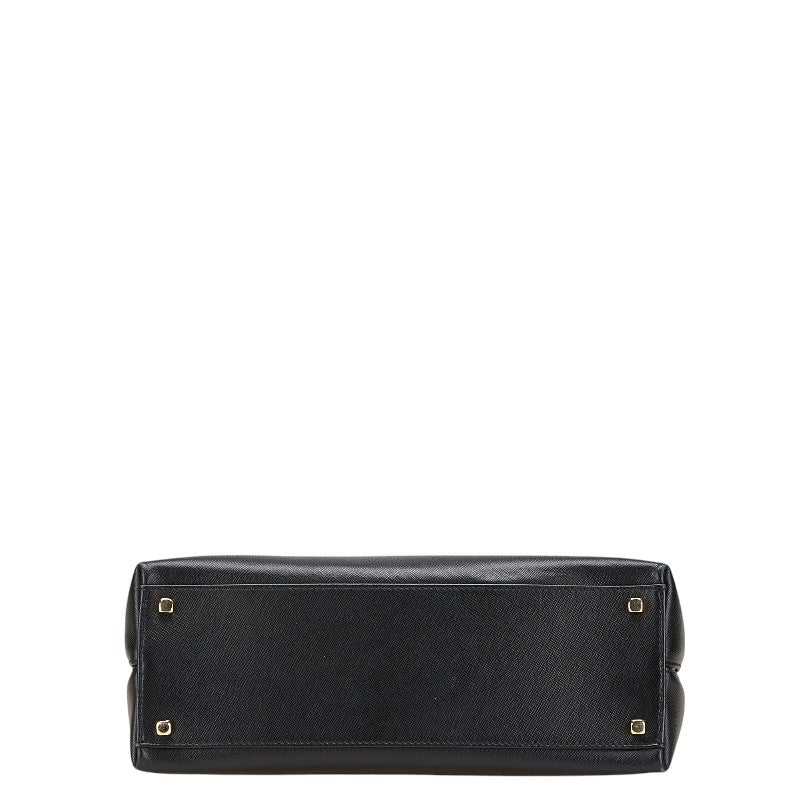 サルヴァトーレフェラガモ ガンチーニ ハンドバッグ ショルダーバッグ 2WAY AF-21 0290 ブラック レザー レディース Salvatore Ferragamo 【中古】