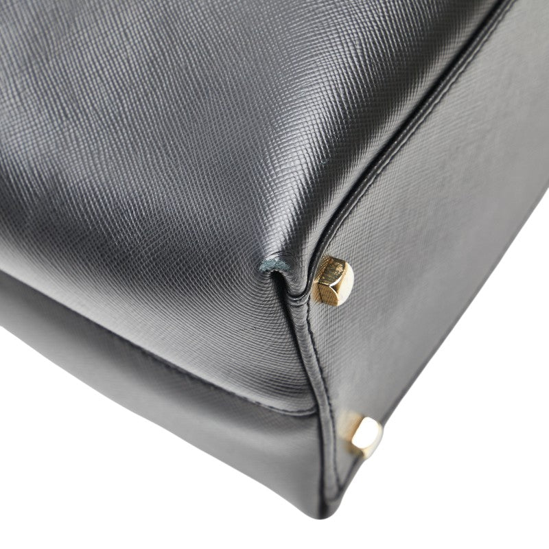 サルヴァトーレフェラガモ ガンチーニ ハンドバッグ ショルダーバッグ 2WAY AF-21 0290 ブラック レザー レディース Salvatore Ferragamo 【中古】