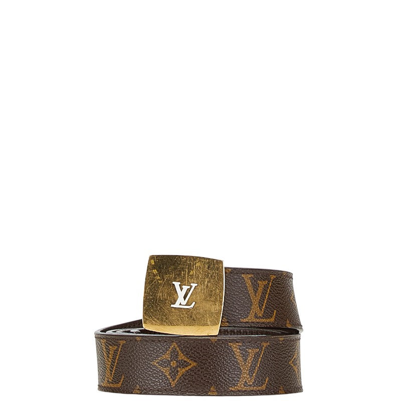 ルイ ヴィトン モノグラム サンチュール LVカット ベルト 100/40 M6887 ブラウン PVC レザー メンズ LOUIS VUITTON 【中古】