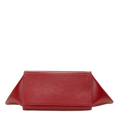 セリーヌ トラペーズ ミディアム ハンドバッグ ショルダーバッグ 2WAY レッド レザー レディース CELINE 【中古】