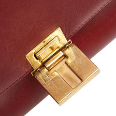 セリーヌ トラペーズ ミディアム ハンドバッグ ショルダーバッグ 2WAY レッド レザー レディース CELINE 【中古】