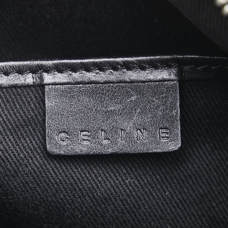 セリーヌ Cマカダム ハンドバッグ ミニボストンバッグ ブラック キャンバス レザー レディース CELINE 【中古】