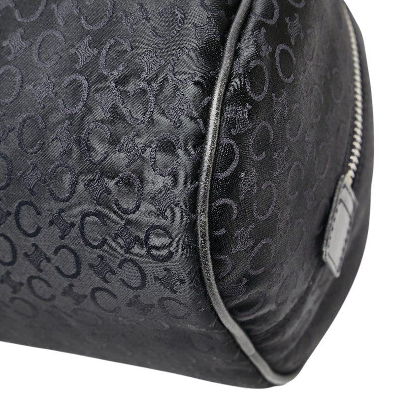 セリーヌ Cマカダム ハンドバッグ ミニボストンバッグ ブラック キャンバス レザー レディース CELINE 【中古】