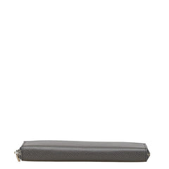 グローブトロッター ラウンドファスナー 長財布 グレー レザー メンズ GLOBE TROTTER 【中古】