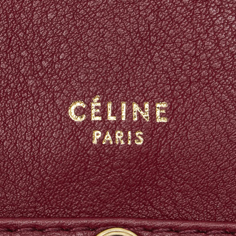 セリーヌ L字ファスナー 二つ折り財布 レッド ブラック パイソン レザー レディース CELINE 【中古】