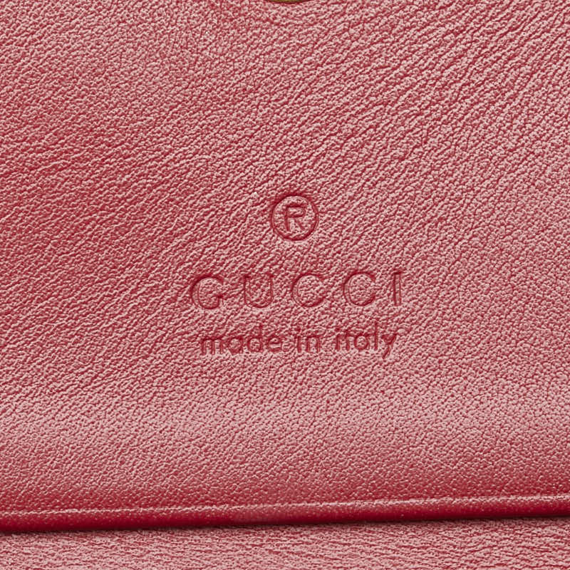 グッチ ズゥミ 二つ折り財布 ミニチェーンウォレット 570660 レッド パイソン レザー レディース GUCCI 【中古】