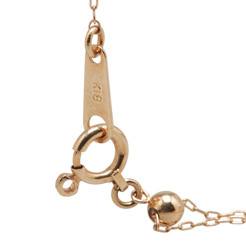 K18PG ピンクゴールド ダイヤ0.16ct プチ ネックレス レディース 【中古】