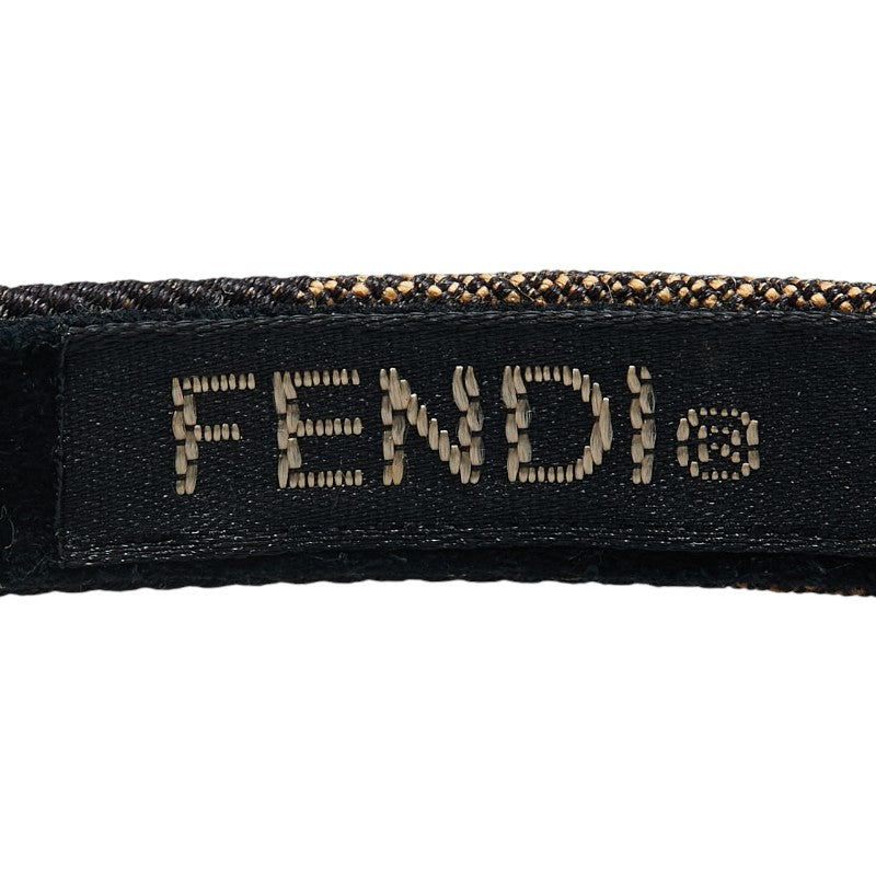 フェンディ カチューシャ ヘアバンド ブラック ブラウン キャンバス プラスチック レディース FENDI 【中古】