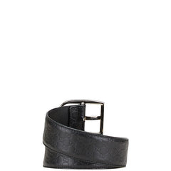 グッチ マイクログッチシマ ベルト 90/36 449716 ブラック シルバー レザー メンズ GUCCI 【中古】