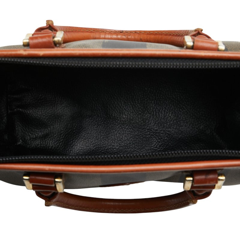 フェンディ ぺカン ハンドバッグ ミニボストンバッグ カーキ ブラック ブラウン PVC レザー レディース FENDI 【中古】