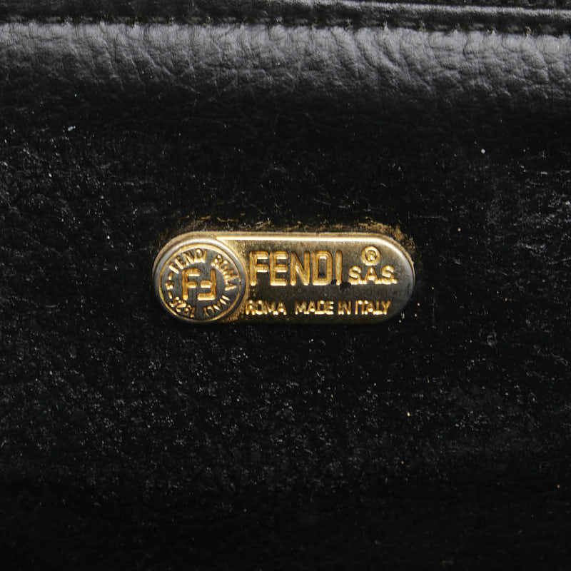 フェンディ ぺカン ハンドバッグ ミニボストンバッグ カーキ ブラック ブラウン PVC レザー レディース FENDI 【中古】
