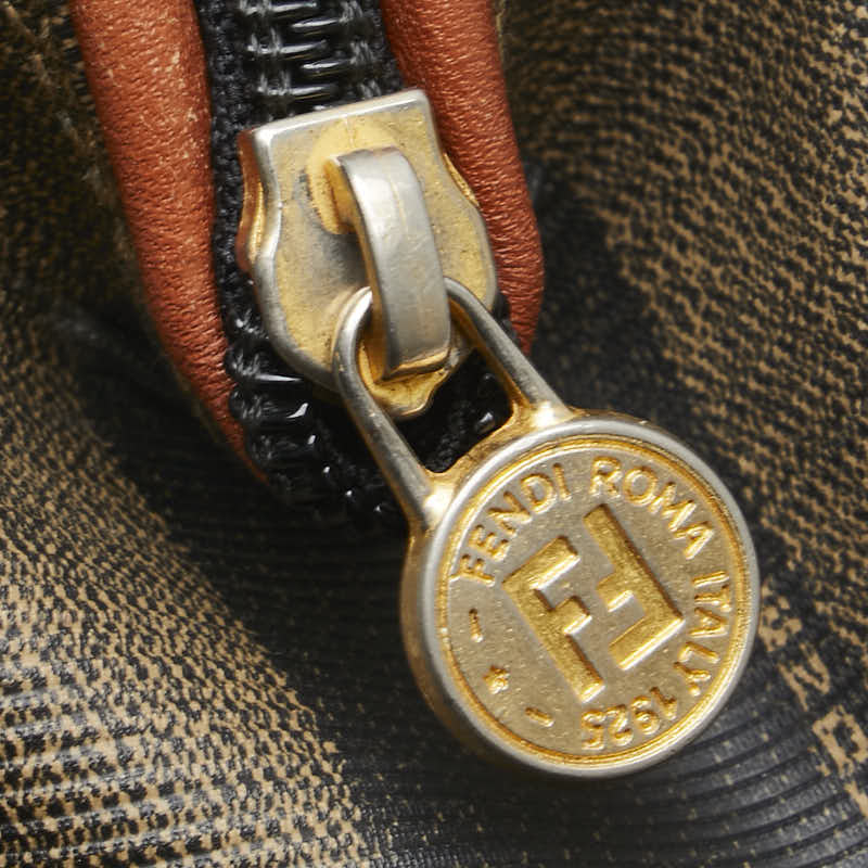 フェンディ ぺカン ハンドバッグ ミニボストンバッグ カーキ ブラック ブラウン PVC レザー レディース FENDI 【中古】