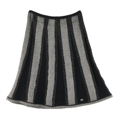 シャネル ココマーク フレアスカート ブラック ホワイト レディース CHANEL 【中古】